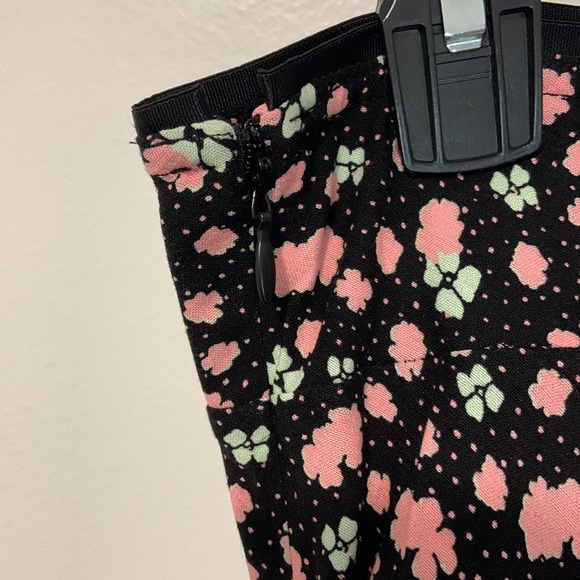 FREE PEOPLE Floral Midi Skirt Black Mint Green Soft Pink - Picture 12 of 15
